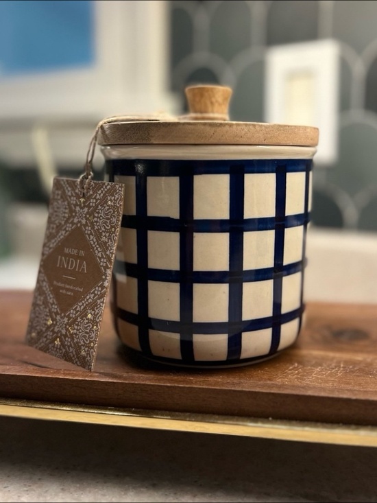 Homegoods Other - Made In India Ceramic Jar with Wood Lid